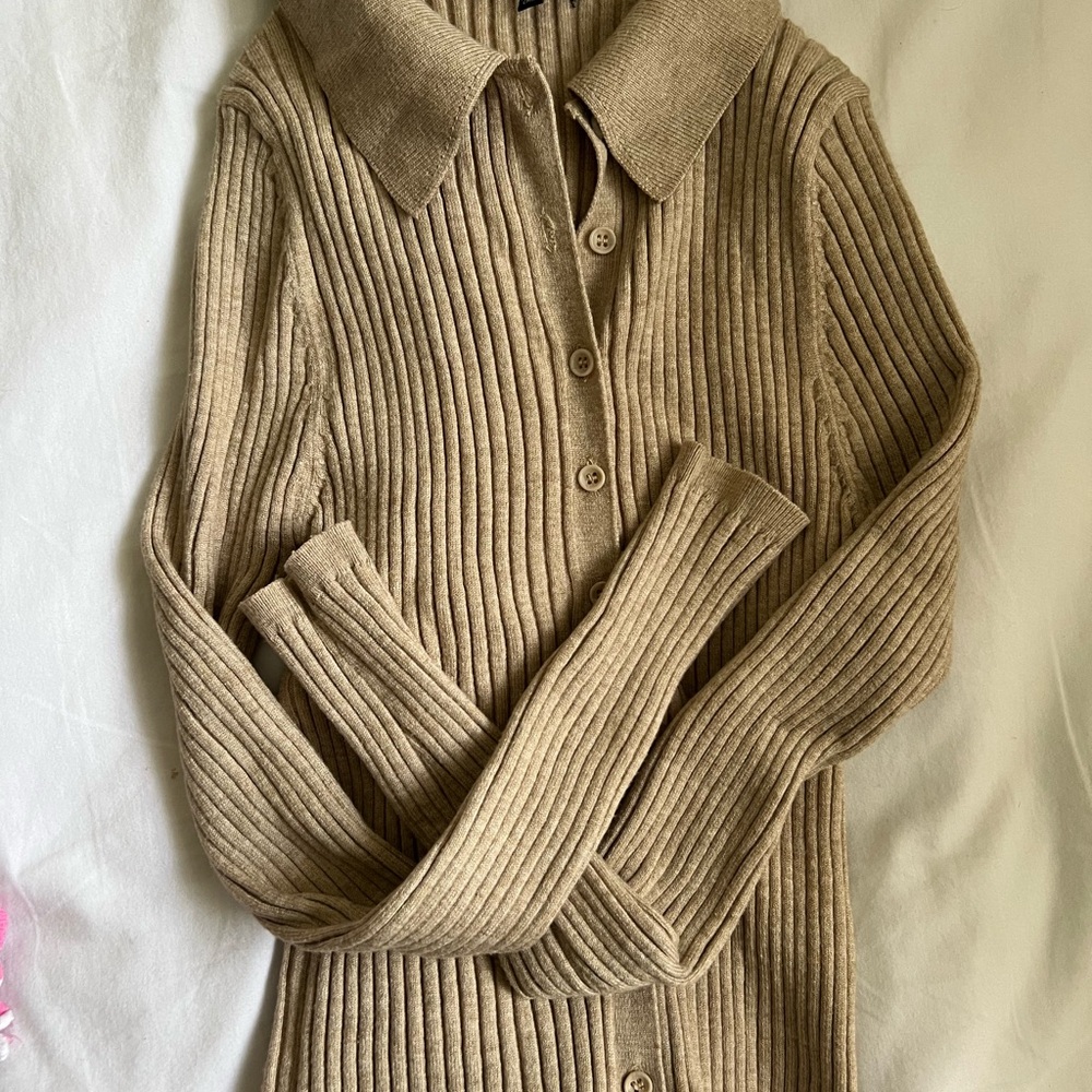 Ribbed Tan Sweater